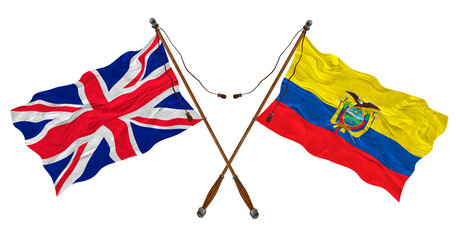 National flag  of Ecuador. Background  with flag  of Ecuador