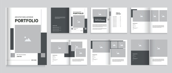 Architecture and interior portfolio design template, professional portfolio design template