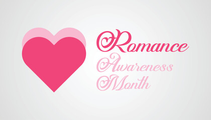 August is romance awareness month.banner design template Vector illustration background design.