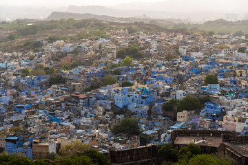 Fototapeta na wymiar Panorama of Jodhpur, also known as 