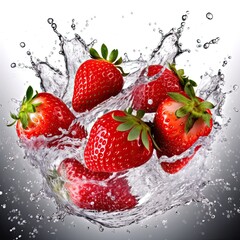 Fototapeta premium Tantalize Your Appetite with Fresh and Ripe Strawberries - Fondo de Fresas MÃ¡gico. Generative AI