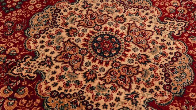 Persian Rug Beautiful Middle Eastern Carpet Circling Shot