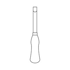 モノクロのイラスト_マイナスドライバー3番