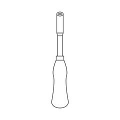 モノクロのイラスト_ソケットドライバー