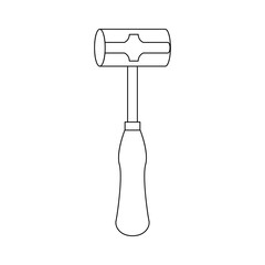 モノクロのイラスト_両口ハンマー