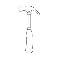 モノクロのイラスト_ネイルハンマー