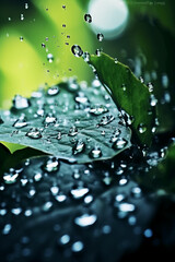 Closeup of water pouring in nature. AI generative