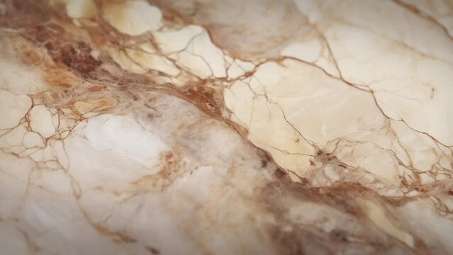 Luxury Brown Marble stone background texture. Slow panoramic camera motion, macro with deep focus (blur). High detailed 4K video.  Pattern texture surface panning background. 