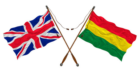 National flag of Bolivia. Background  with flag of Bolivia