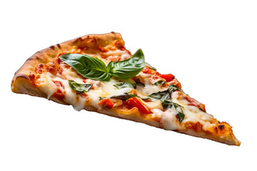slice of Neapolitan pizza based on mozzarella, cheese, buffalo mozzarella, tomato sauce, basil
