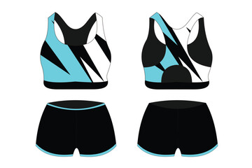 Sports bra underwear specification vector, mock up