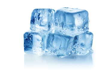 Obraz premium ice cubes isolated on white background. Generated by AI.