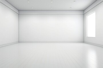 Empty white room interior Generative AI