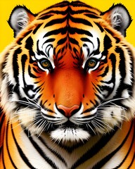 tiger on a yellow background