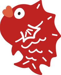 デフォルメしたシンプルな鯛のイラスト