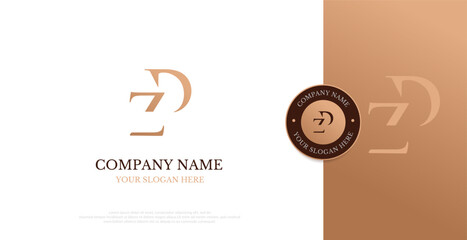 Initial ZD Logo Design Vector 