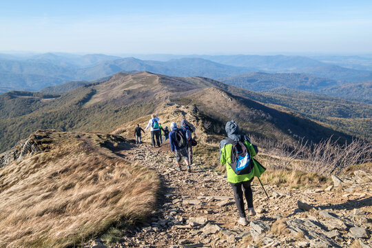 Tourists traffic in Bieszczady mountains, Poland