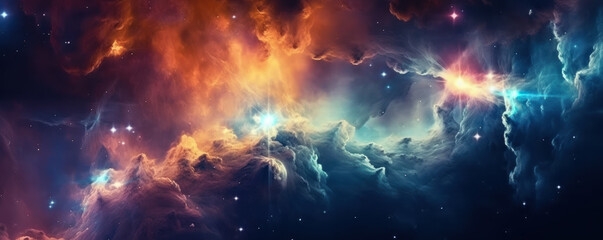 Stargazing Wonder: Colorful Universe Science Astronomy Background Wallpaper. Generative AI.