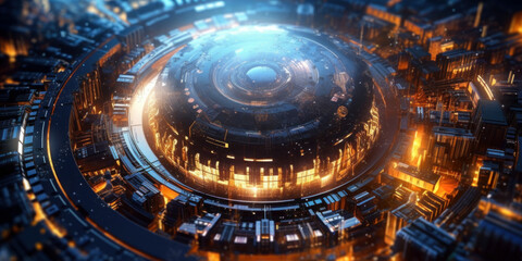 Obraz premium Abstract Data: Bright Technology Background for Communication. Generative AI.