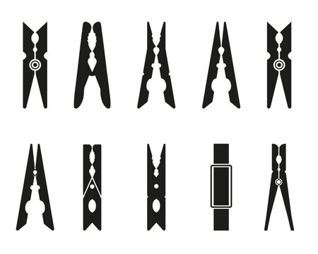 Clothespin flat cartoon isolated Royalty Free Vector Image