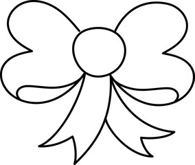 knot ribbon art line for coloring, doodle ribbon bow hand drawn