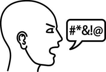 Bullying icon design in outline style. Vector.