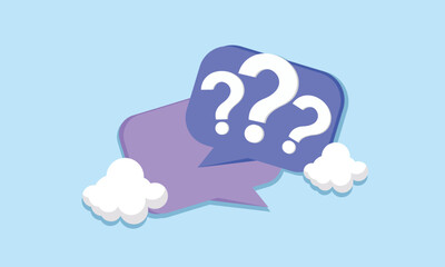 Question mark speech bubble icon. Message box with question sign. FAQ symbol concept. 
