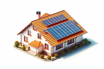 Solar panel on house roof.