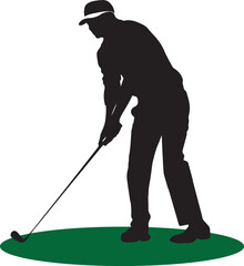Man play golf, Golf player silhouette, Vector illustration, SVG