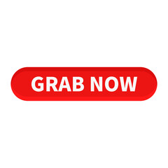 Grab Now Button In Red Color And Rounded Rectangle Shape For Advertisement
