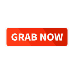 Grab Now Button In Red Color And Rectangle Shape For Promotion
