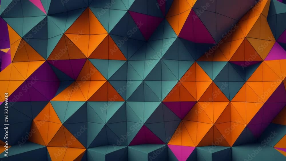 Aufkleber A vibrant triangle patterned abstract background. Generative ai