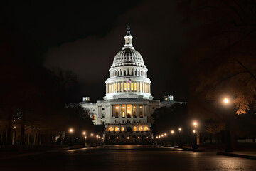 Fototapeta na wymiar U.S. Capitol Building, Washington, DC USA. Generative AI.