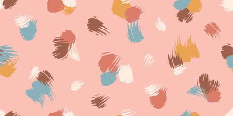 Abstract floral seamless pattern in pale warm colors. Camouflage endless background. Grunge dirty spots, animal skin imitation.