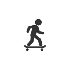 Skateboarder icon in modern flat style sign vector