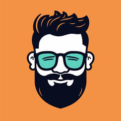 hipster style design, vector illustration eps10 graphicon orange background
