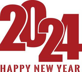 Happy new year 2024 design. With colorful truncated number illustrations. Premium vector design for poster, banner, greeting and new year 2024 celebration P8