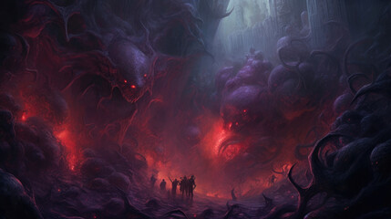 Fototapeta premium Menacing Tentacles from the Abyss. Generative AI