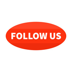Follow Us In Orange Color And Oval Shape For Advertisement
