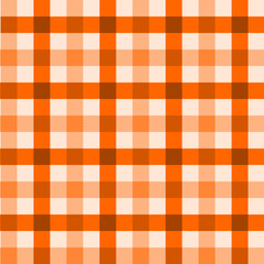 Orange tone of gingham pattern. For plaid, tablecloth, clothe, shirt, dress, paper, bedding, blanket, quilt, textile . Vector seamless design. Summer, Halloween, fall, harvest, pumpkin, thanksgiving.