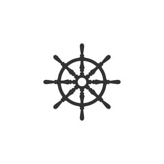 Ship and Boat Helm Steering Wheel and Illustration Logo Symbol