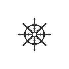 Ship and Boat Helm Steering Wheel and Illustration Logo Symbol