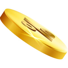 3D Gold Percent Symbol Coin