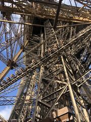 The famous construction of the Eiffel Tower in France, Paris