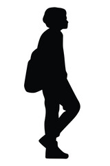 Woman silhouette vector on white background ,people in black and white, illustration for creative content.