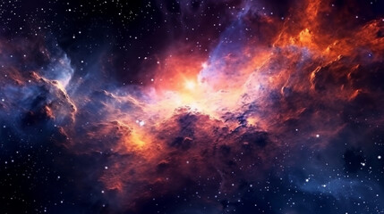 Vibrant celestial cloud of galaxies. Sparkling nocturnal expanse of the cosmos. The realm of scientific exploration and celestial wonders. A captivating backdrop adorned with the r Generative AI
