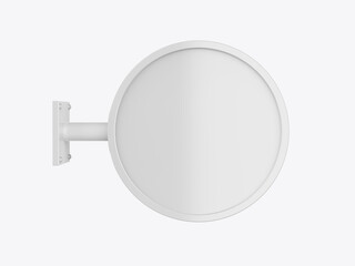 Double sided Back lit signage circular board, led glow advertising board, vinyl company sign. 3d illustration.