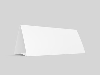 Blank table tent card. Blank white 3d render  illustration. © godesignz