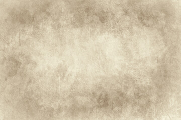 Old brown background paper with faded distressed vintage grunge texture on border, sepia antique color paper or parchment background