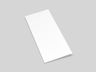 Half fold brochure blank white template for mock up and presentation design. 3d illustration.